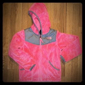 Girls North Face Hooded Fleece (size 7/8)